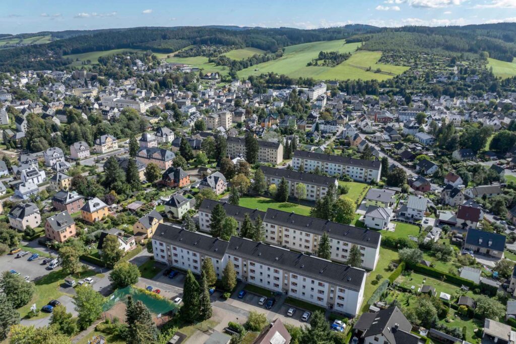 Luftbildaufnahme Tannenstraße in Thalheim mit Umland