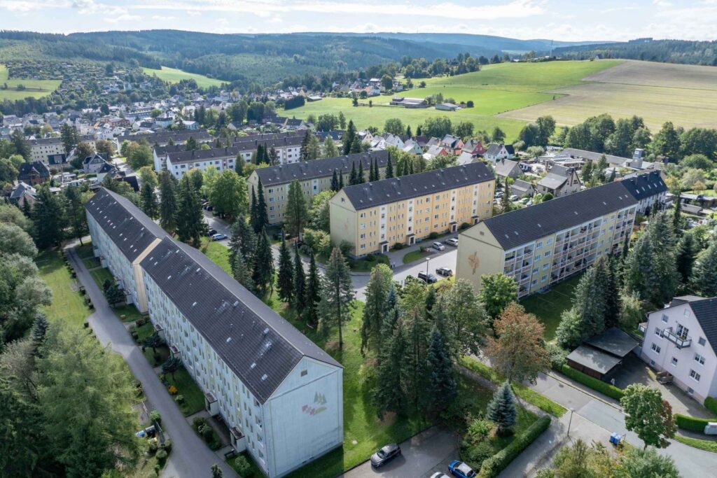 Luftbildaufnahme Tannenstraße in Thalheim mit Umland.